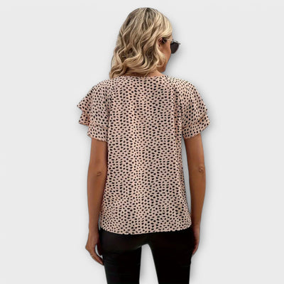 Emily β Blouse with Allover Print and Ruffle Details
