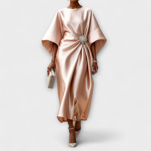 Luxe Shimmer Satin Long Dress