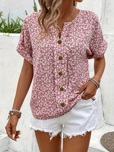Verna™ - Chic Floral Print Blouse