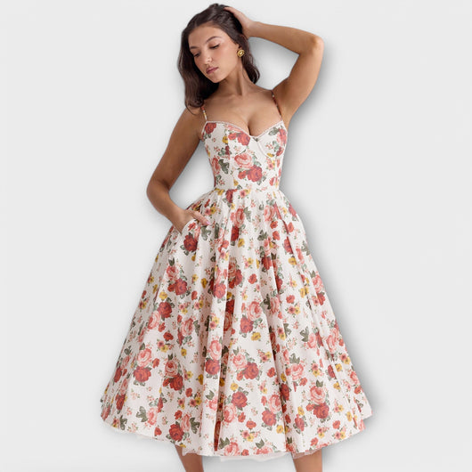Amelie | Elegant Flowy Midi Dress