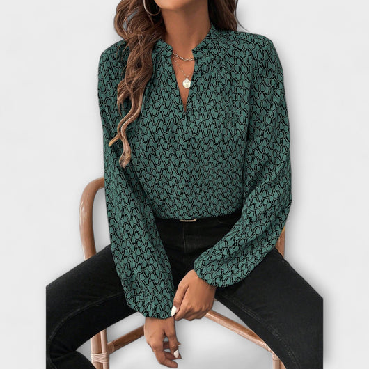 Relaxiva Blouse with Pattern and Elegant Sleeves