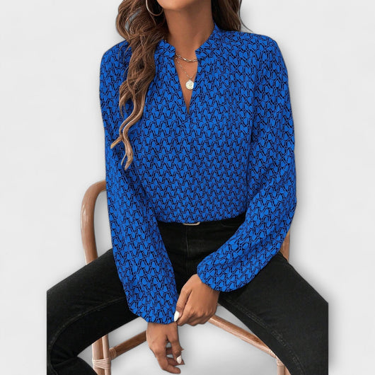 Relaxiva Blouse with Pattern and Elegant Sleeves