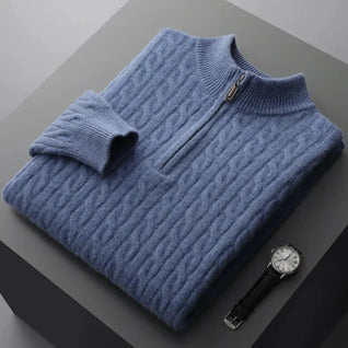 Deneb Cashmere Woven Half Zip
