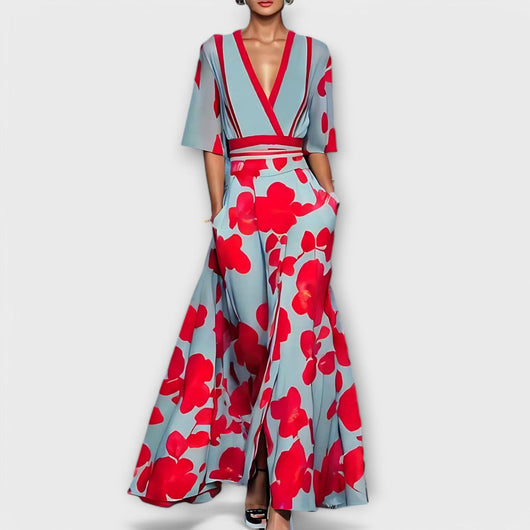 Elise | Elegant Floral Wallet Dress