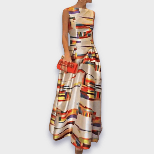 Babette | Sleeveless Bold Printed Maxi Dress