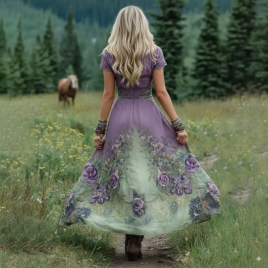 Celestine | Tailored and Flowing Floral Dress