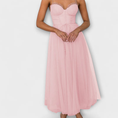 Modern princess chiffon dress with straps for parties