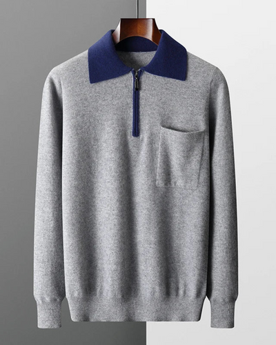 Castelle Cashmere Zip Up Polo