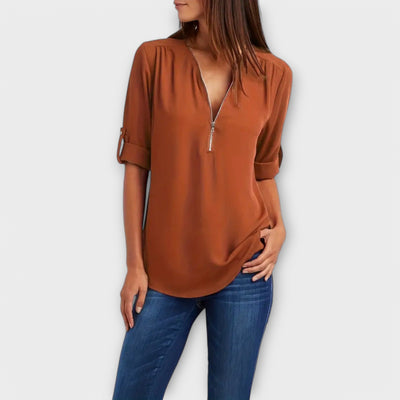 Olivia – The Relaxed V-Neck Blouse