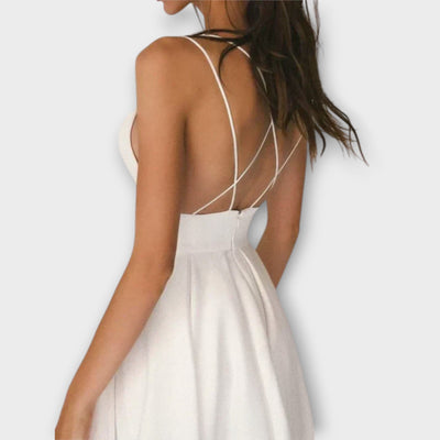 Ailana - Women's Dress with Deep V-Neck