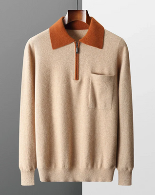 Castelle Cashmere Zip Up Polo
