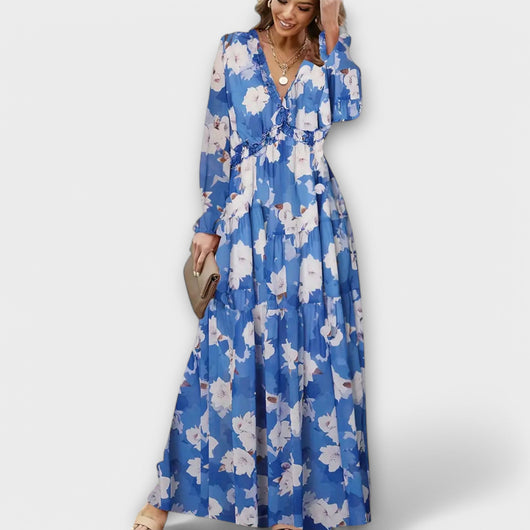 Helen | Long Sleeve V-Neck Maxi Dress