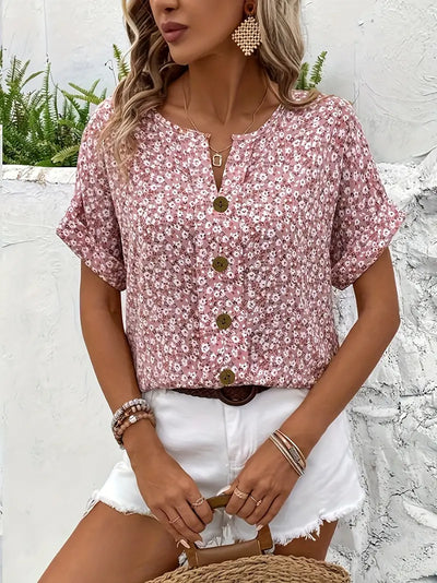 Verna™ - Chic Floral Print Blouse