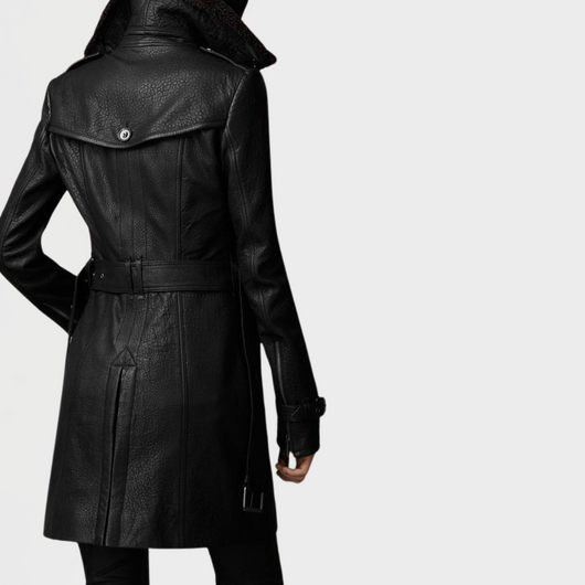 Susan - Elegant 3/4 Leather Coat
