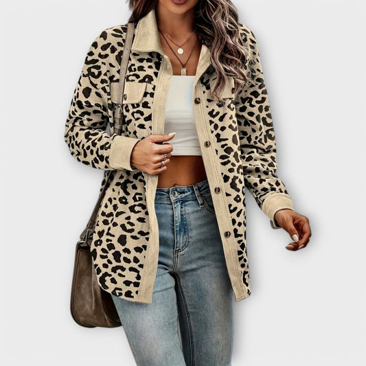 Casual Leopard Print Shirt Jacket