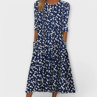 Paula - Elegant Floral Dress Made from Premium Fabric