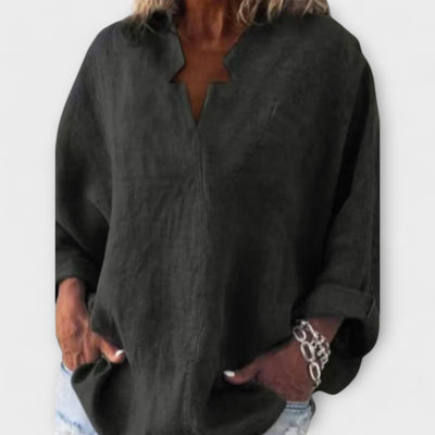 Rikarda β Elegant women's blouse with V-neck