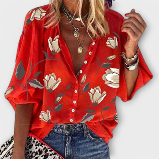 Madeleine - Airy Blouse in Floral Design