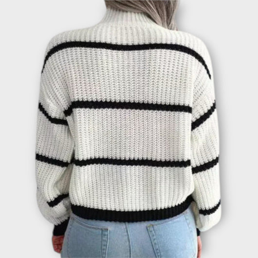 Chavala - Turtleneck Sweater with Stripes