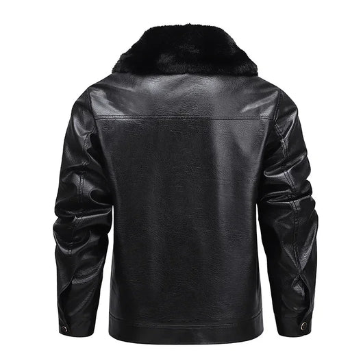 Thickened Fleece Leather Jacket