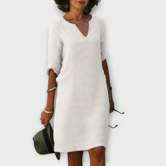 Sandra - Stylish, Comfortable V-Neck Dress
