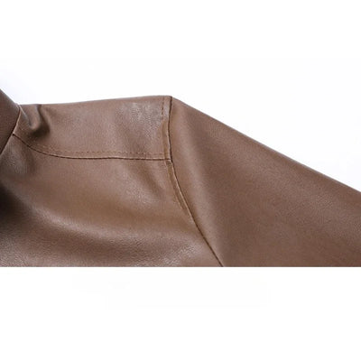 Elegant Leather Bomber Jacket