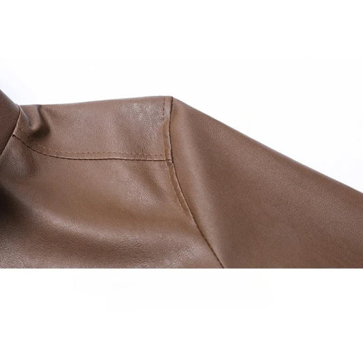 Elegant Leather Bomber Jacket