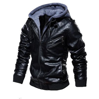 Hooded Leather Jacket