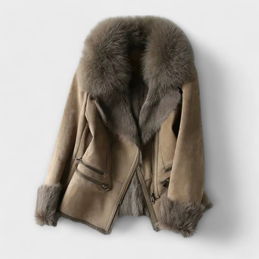 Lambskin Jacket with Fur Collar