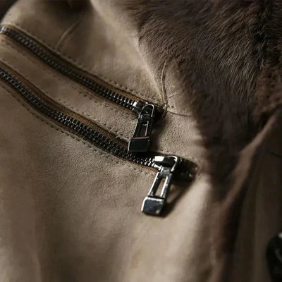 Lambskin Jacket with Fur Collar