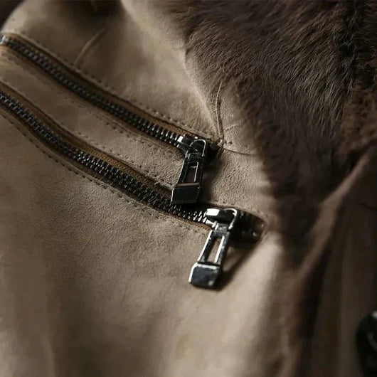 Lambskin Jacket with Fur Collar