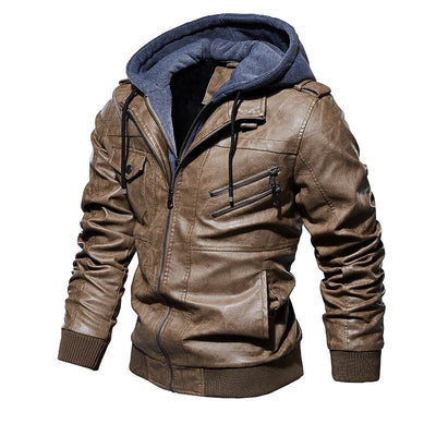 Hooded Leather Jacket