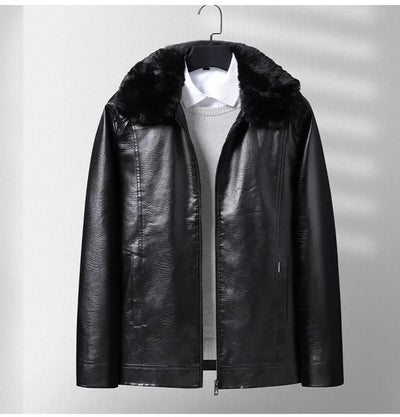 Thickened Fleece Leather Jacket