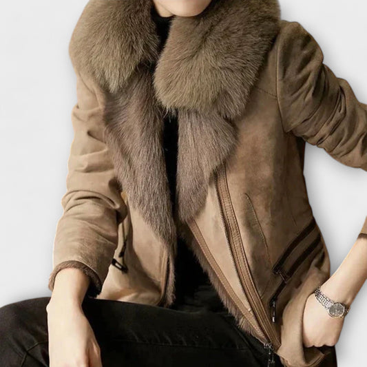 Lambskin Jacket with Fur Collar