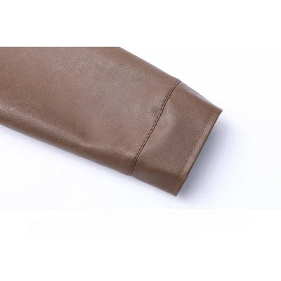 Elegant Leather Bomber Jacket