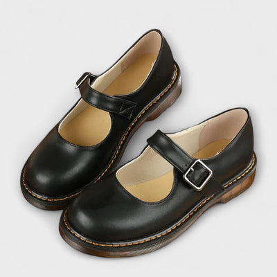 Ladies Vintage Mary Jane Shoes β Classic Leather Shoes with Strap & Comfort Sole