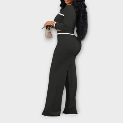 Ava - Ribbed V-Neck 2-Piece Lounge Set