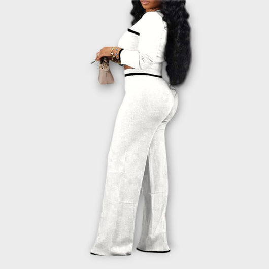 Ava - Ribbed V-Neck 2-Piece Lounge Set