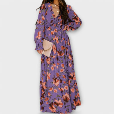Helen | Long Sleeve V-Neck Maxi Dress