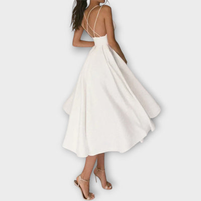 Ailana - Women's Dress with Deep V-Neck