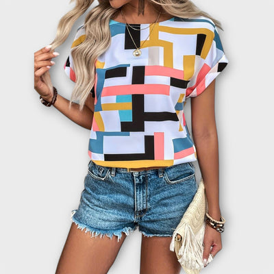 Chloe β The Perfect Short-Sleeved Blouse with Round Neck