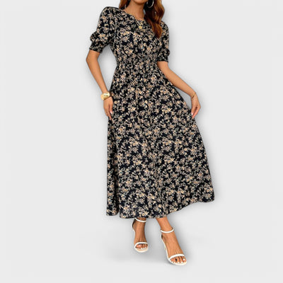 Amelia β Dress with Round Neckline and Floral Pattern