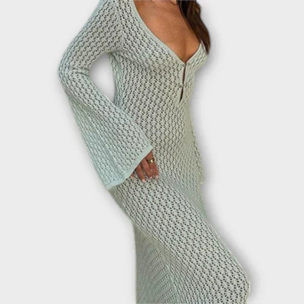 Soleil – Transparent Dress with Deep V-Neck