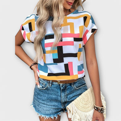 Chloe β The Perfect Short-Sleeved Blouse with Round Neck