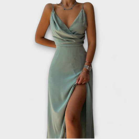 Elegant V-Neck Spaghetti Strap Evening Dress