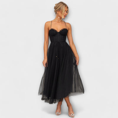 Modern princess chiffon dress with straps for parties