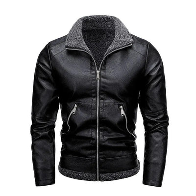 Elegant Fleece Leather Jacket