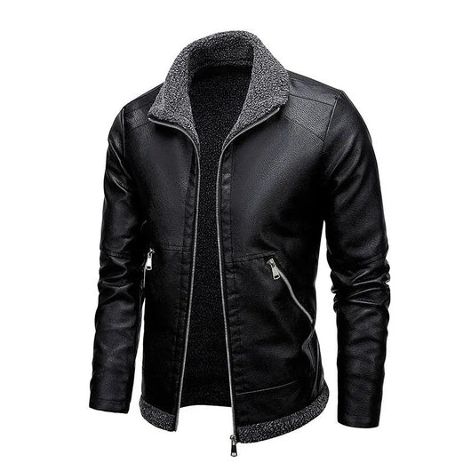 Elegant Fleece Leather Jacket