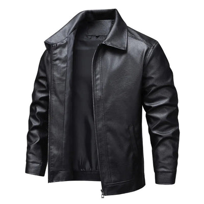 Elegant Windproof Leather Jacket