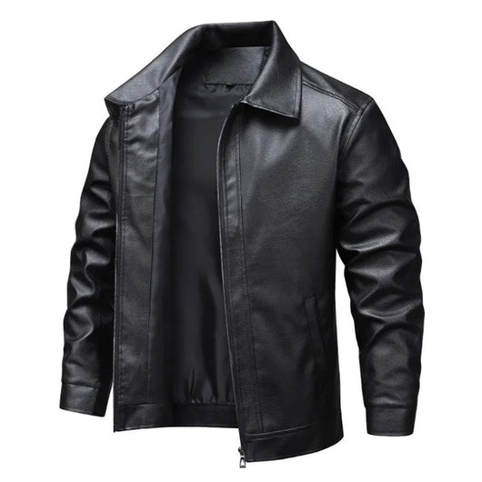 Elegant Windproof Leather Jacket